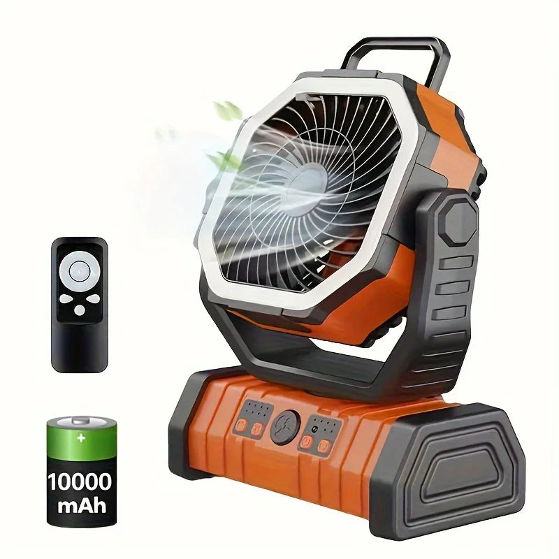 Outdoor Rechargeable Fan W/ LED 2.0
