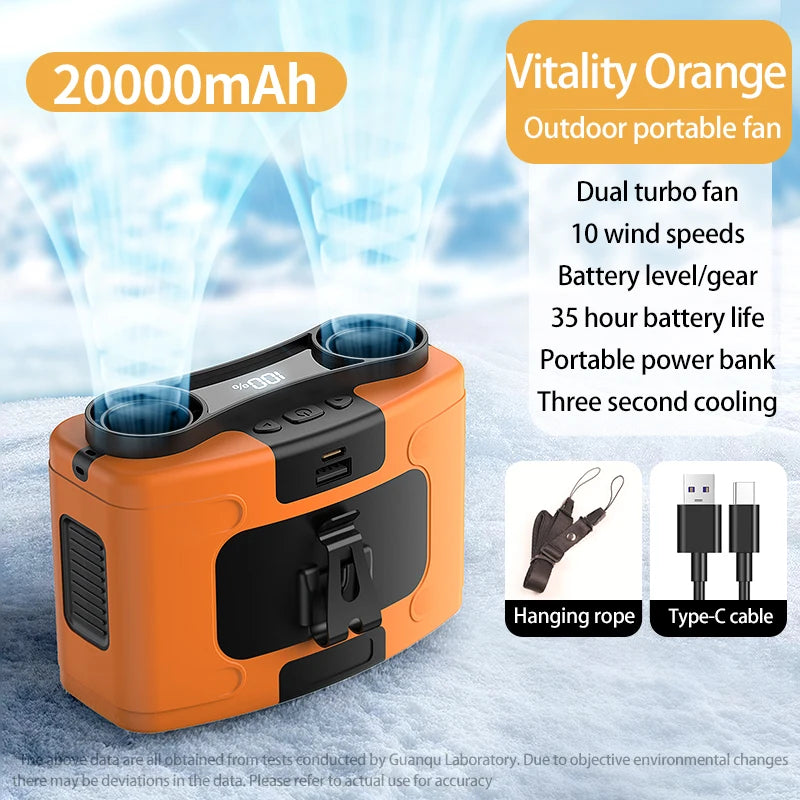 ActiveGear ™  Pro 3-in-1 Rugged Portable Fan w/ Powerbank & LED Light